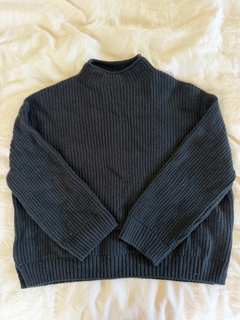 GAP Women’s Black Ribbed Mock-neck Sweater